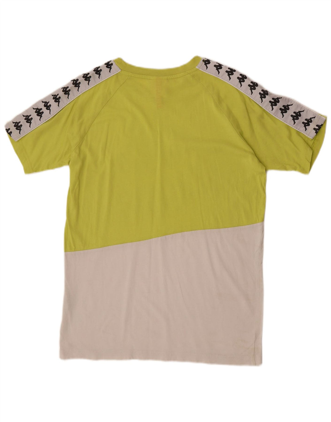 Kappa Herren Grafik-T-Shirt-Oberteil aus mittelgrüner Colourblock-Baumwolle
