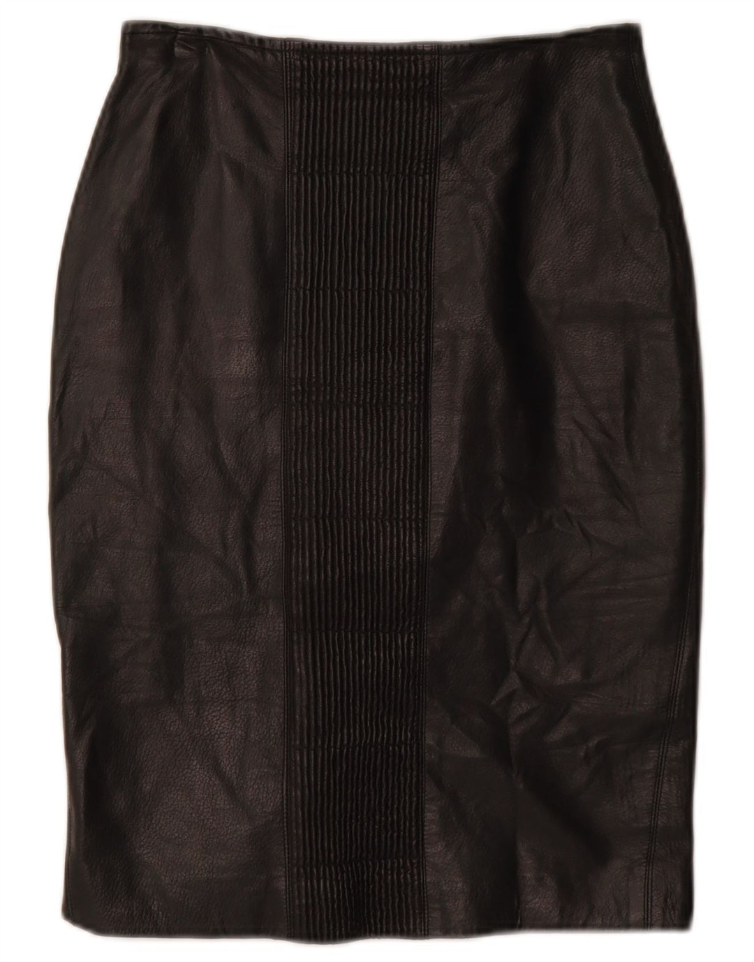 VINTAGE Damen Lederrock W26 Small Schwarz