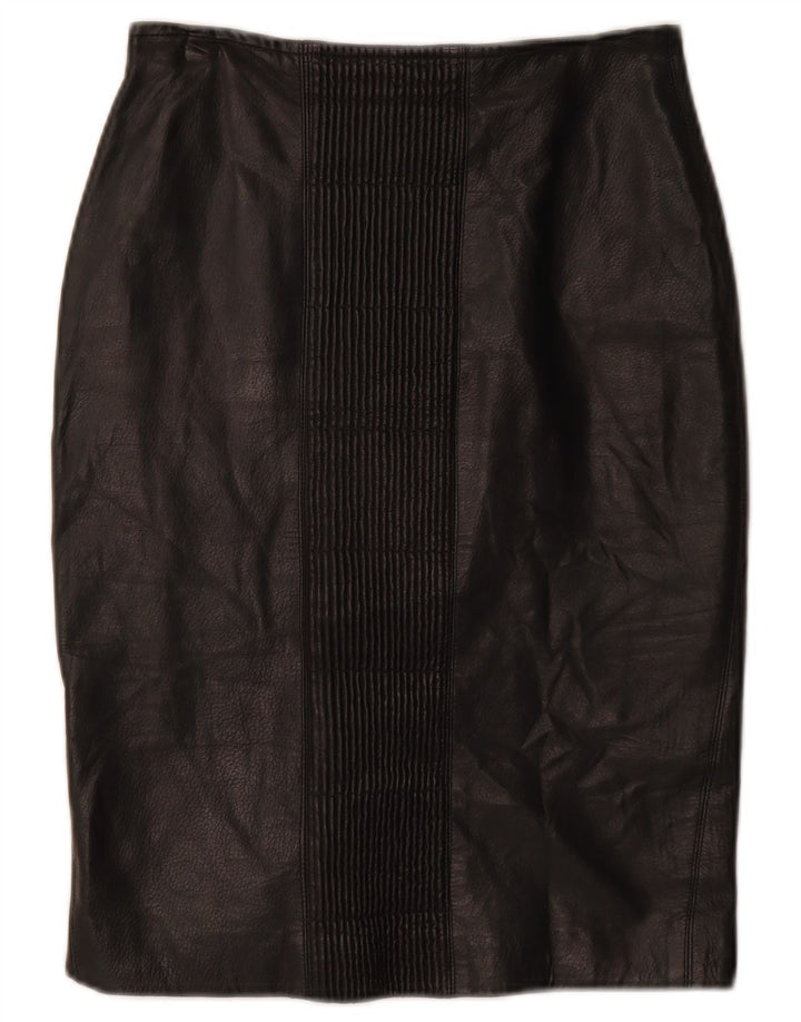 VINTAGE Damen Lederrock W26 Small Schwarz