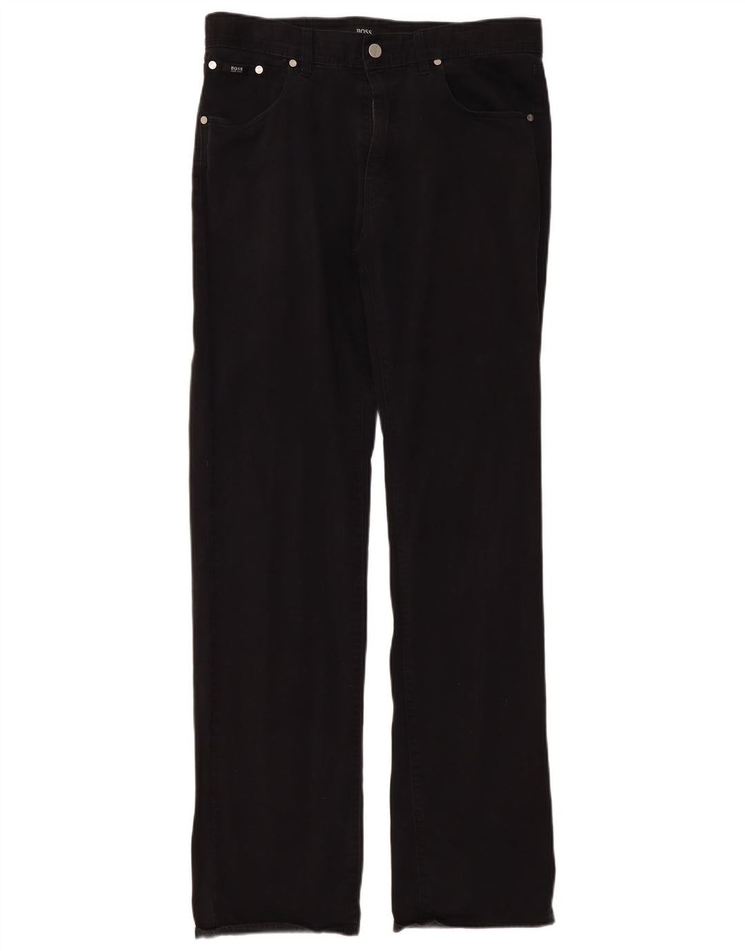 Hugo Boss Herren Straight Jeans W34 L34 Schwarze Baumwolle