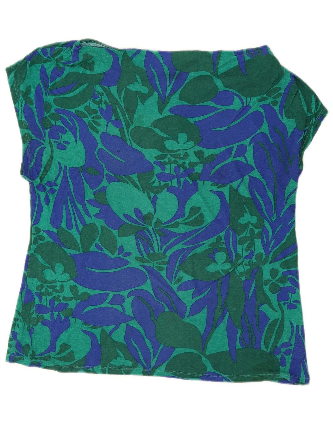 Max Mara Damen Wochenend-Blusenoberteil UK 12 Mittelblaues Blumenmuster