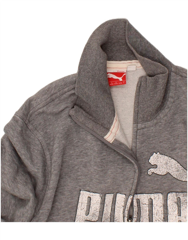 PUMA Mens Graphic Tracksuit Top Jacket Small Grey Cotton Vintage Puma and Second-Hand Puma from Messina Hembry 