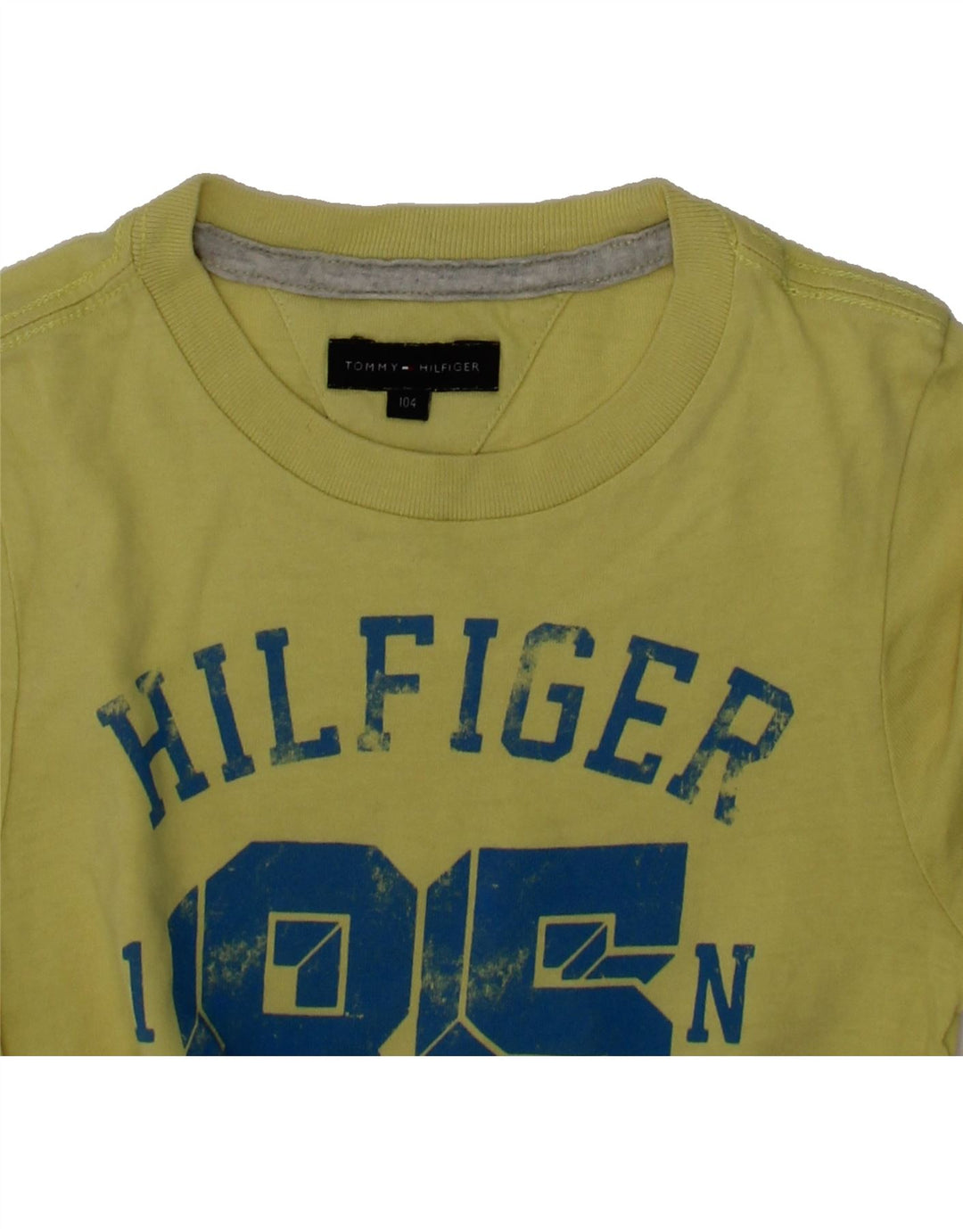TOMMY HILFIGER Boys Graphic T-Shirt Top 3-4 Years Yellow Vintage Tommy Hilfiger and Second-Hand Tommy Hilfiger from Messina Hembry 