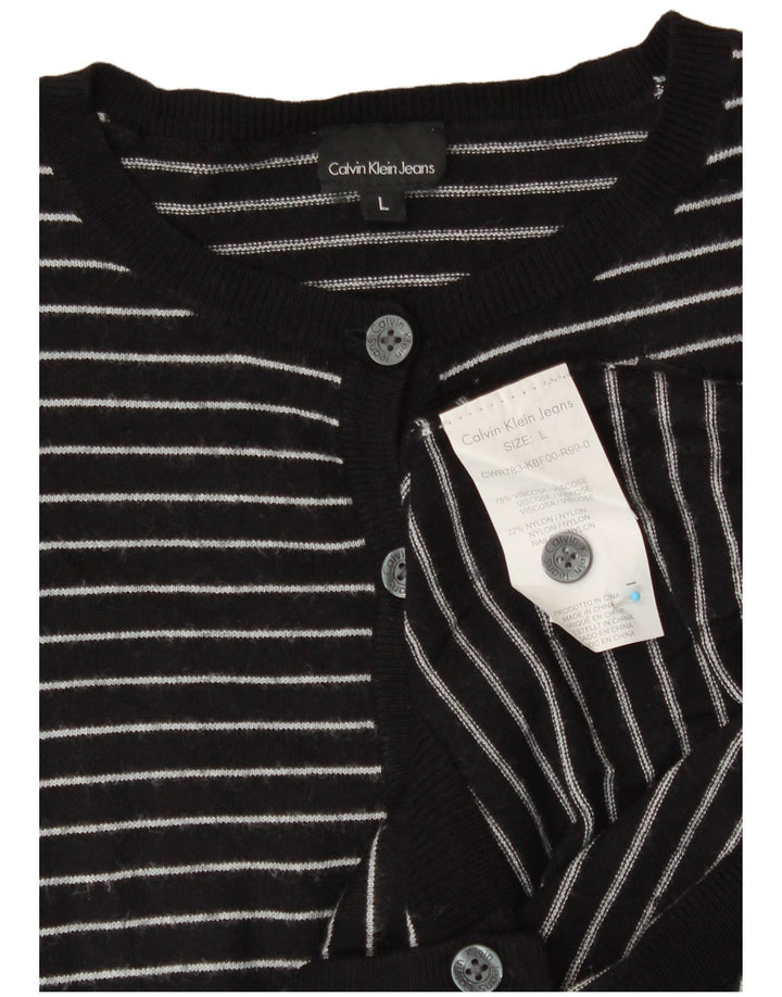 CALVIN KLEIN JEANS Strickjacke für Mädchen, 11–12 Jahre, groß, schwarz gestreift