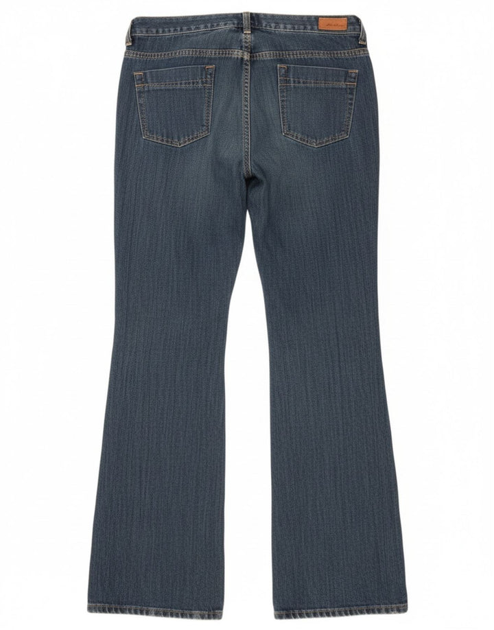 Eddie Bauer Damen Bootcut-Jeans mit niedriger Taille, US 12, Größe L, W34, L35, blaue Baumwolle