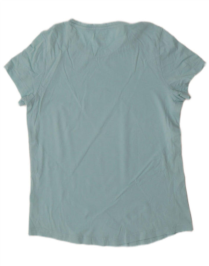 PUMA Damen Grafik T-Shirt Top UK 12 Mittelblau Farbblock