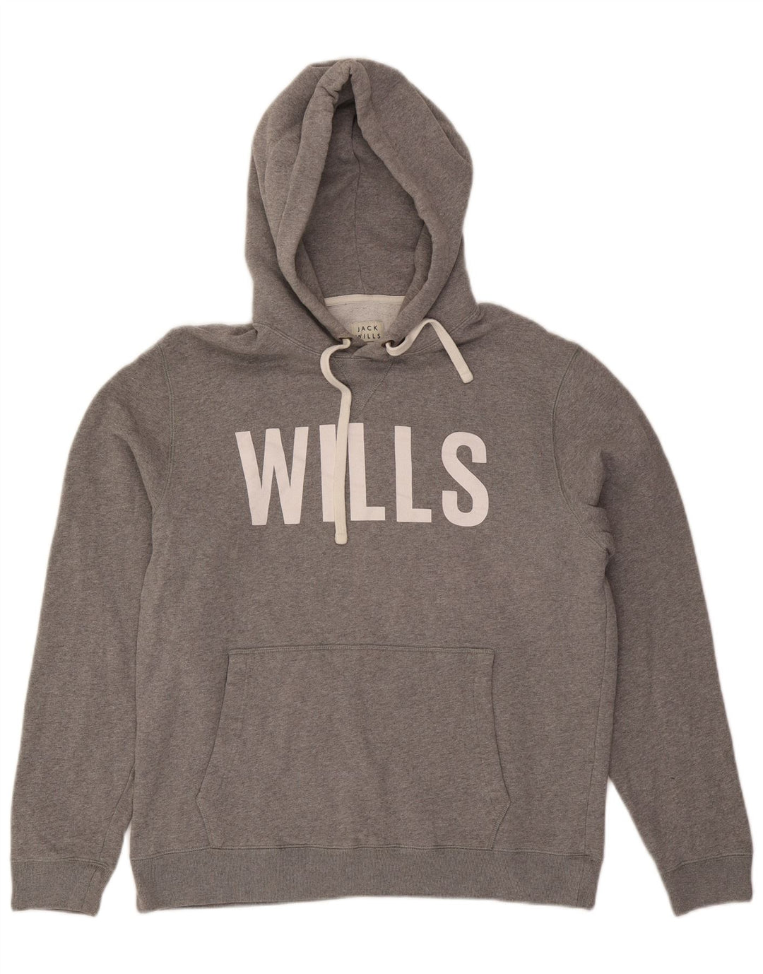 Jack Wills Herren-Kapuzenpullover mit Grafik, groß, aus grauer Baumwolle