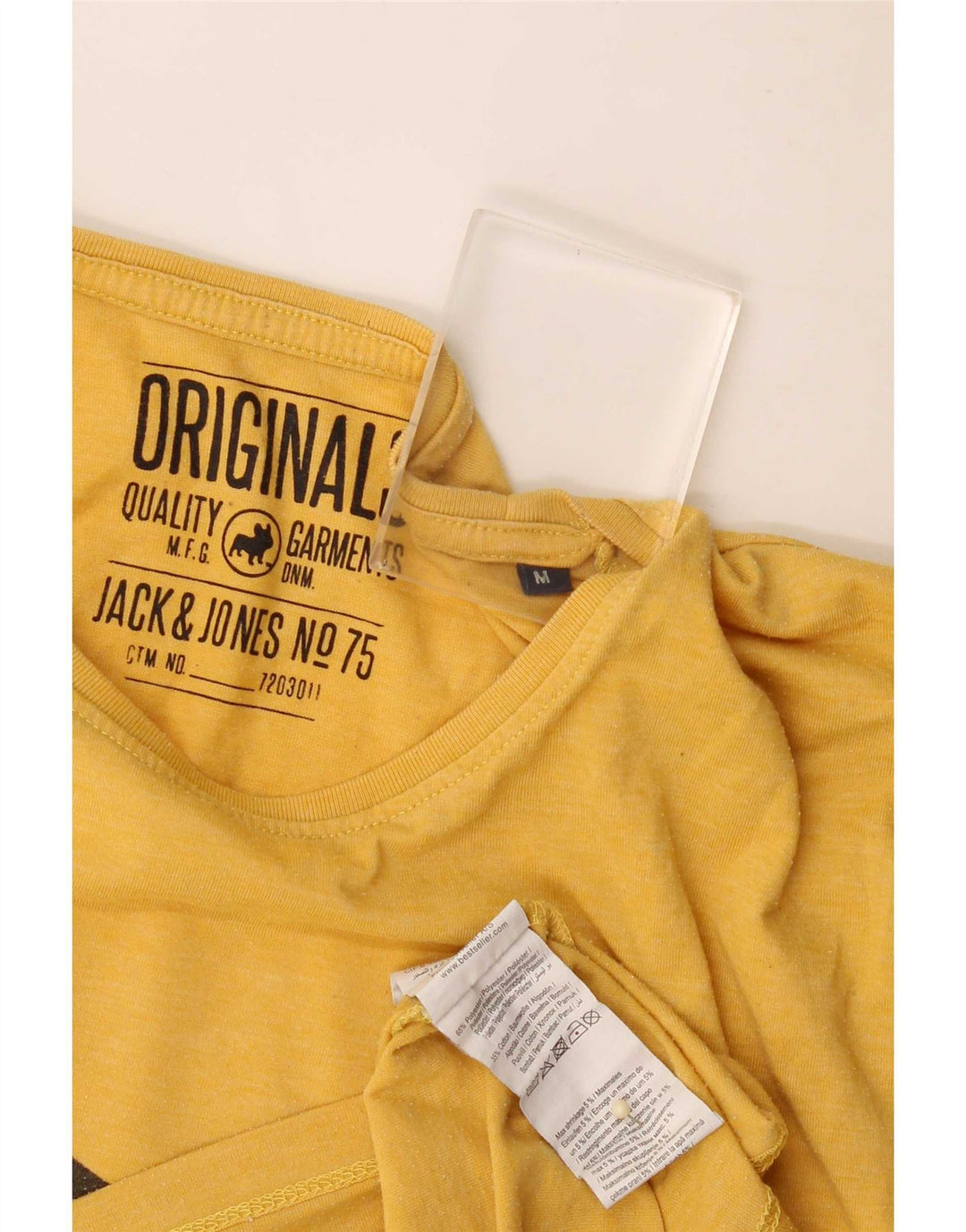 Jack & Jones Herren Grafik-T-Shirt-Oberteil Mittelgelbes Polyester