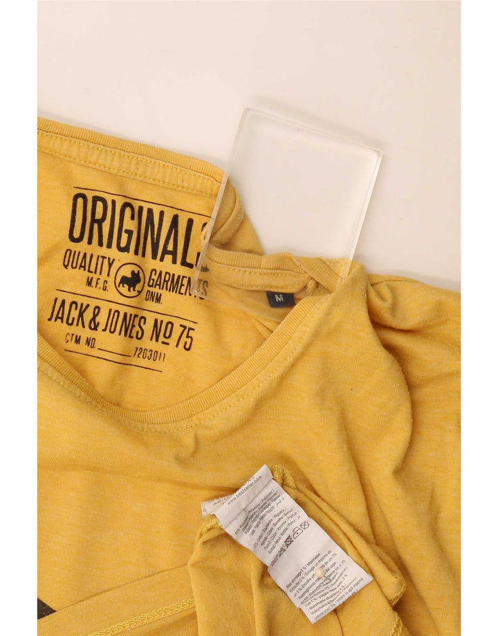 Jack & Jones Herren Grafik-T-Shirt-Oberteil Mittelgelbes Polyester