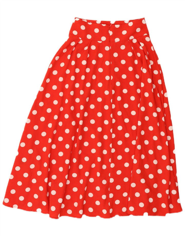 Shein Damen ausgestellter Rock XS W24 Rot gepunktetes Polyester