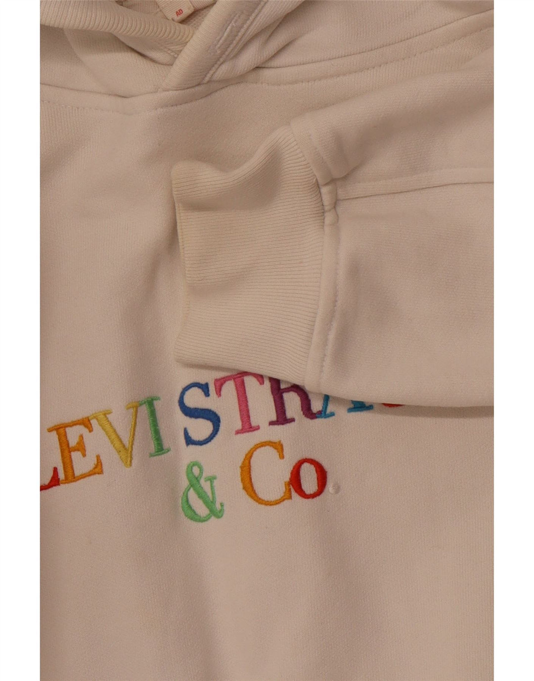 LEVI'S Damen-Pullover mit übergroßem grafischem Kapuzenpullover, Gr. 14, Mittel, gebrochenes Weiß