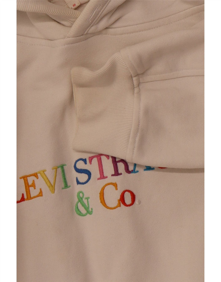 LEVI'S Damen-Pullover mit übergroßem grafischem Kapuzenpullover, Gr. 14, Mittel, gebrochenes Weiß