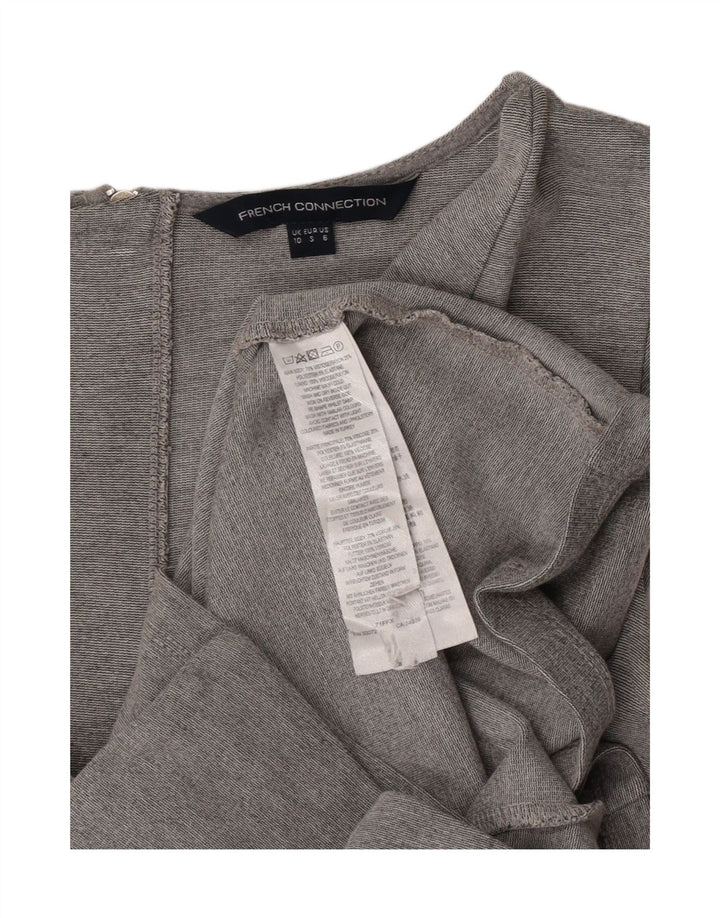 French Connection Damen, figurbetontes Kleid, Größe S, Grau, Viskose