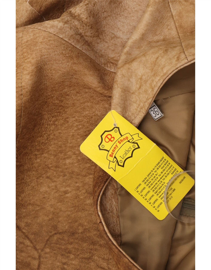 Benny Damen Asymmetrischer Wildlederrock EU 36 Small W25 Braunes Leder