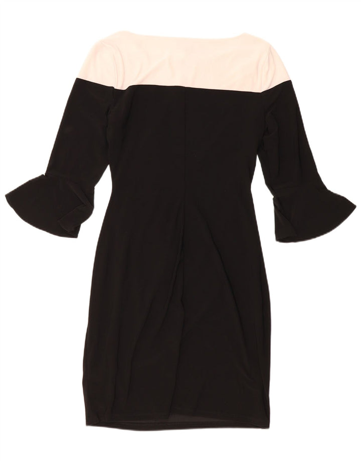 CHAPS Womens 3/4 Sleeve Bodycon Dress UK 12 Medium Black Colourblock