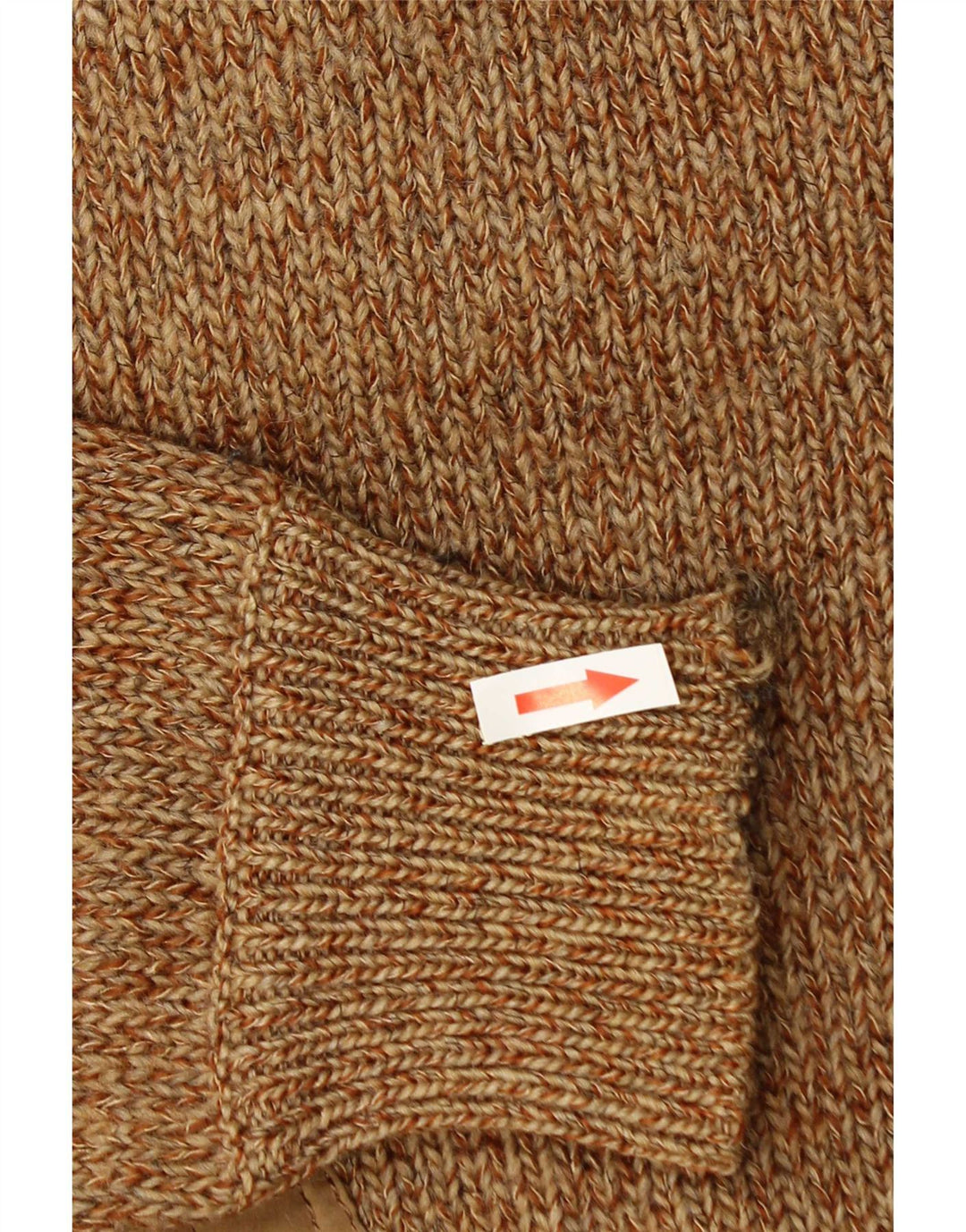 Vintage Herren Pullover mit Rundhalsausschnitt, groß, beige meliert