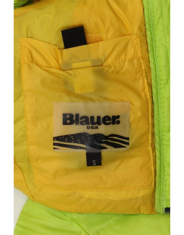 Blauer Damen Crop Wattierte Jacke UK 10 Small Grün Polyamid