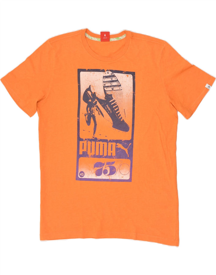 PUMA Mens Graphic T-Shirt Top Medium Orange Cotton Vintage Puma and Second-Hand Puma from Messina Hembry 