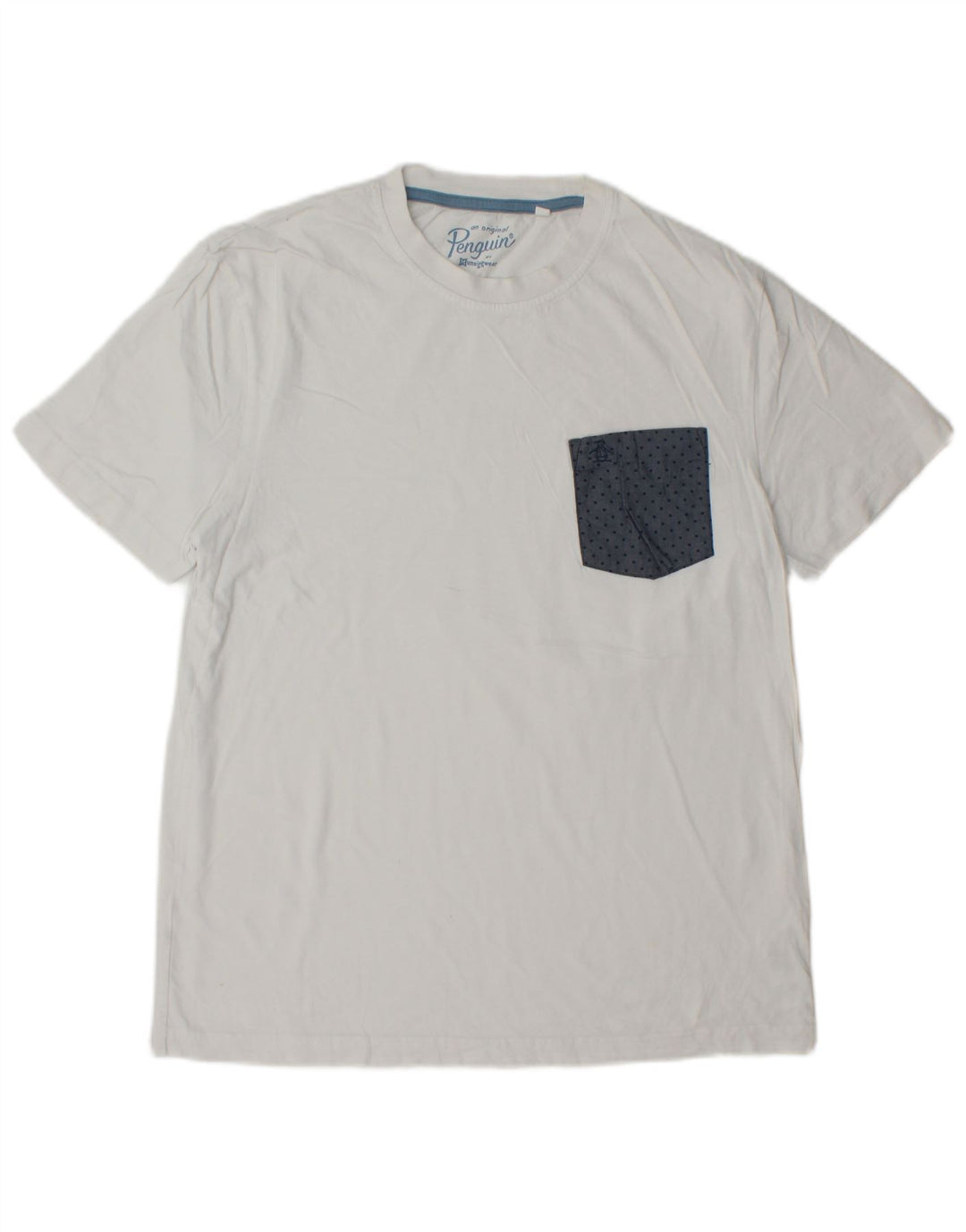 PENGUIN Herren-T-Shirt-Oberteil, groß, weiß gepunktete Baumwolle