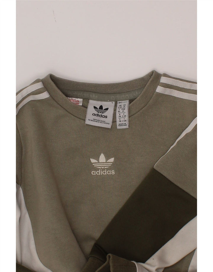 Adidas Jungen Sweatshirt Pullover 2-3 Jahre Grau Colourblock