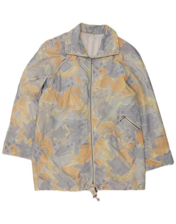 Vintage Damen-Windbreaker-Mantel mit abstraktem Muster, EU 42, groß, mehrfarbig