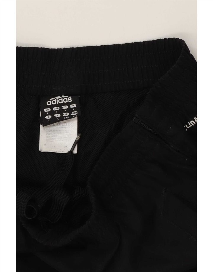 Adidas Wasserdichte Herrenhose, groß, aus schwarzem Polyester
