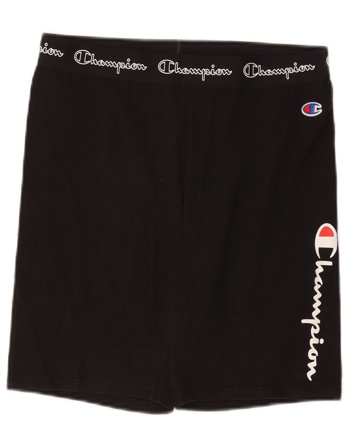 CHAMPION Damen Graphic Sport Shorts UK 16 Large Schwarz