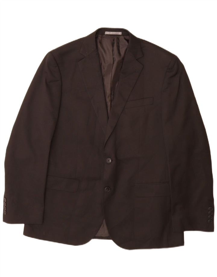 Marks & Spencer Herren-Blazer mit 2 Knöpfen, Gr. 40, Größe L, Schwarz, Polyester