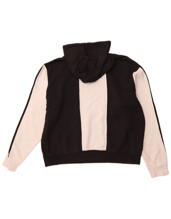 ADIDAS Herren-Kapuzenpullover mit Grafik, groß, schwarze Farbblock-Baumwolle