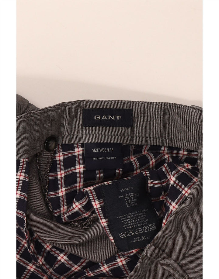 Gant gerade Chino-Hose für Herren, W33, L31, graue Baumwolle