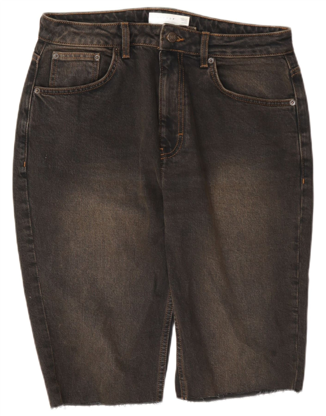 Topshop Damen Jeansshorts W30 Mittelschwarze Baumwolle