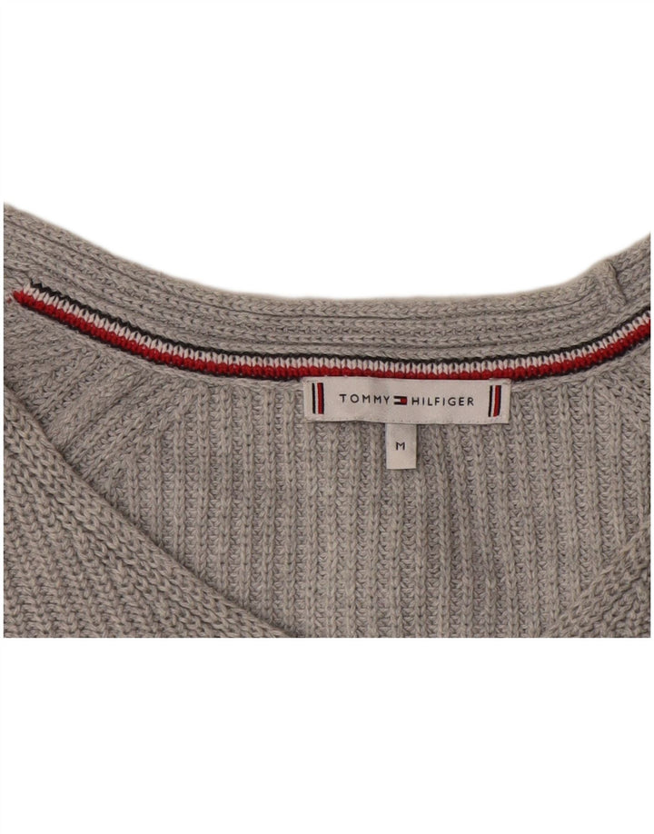 Tommy Hilfiger Damen-Pullover mit V-Ausschnitt, Gr. 14, Mittelgrau