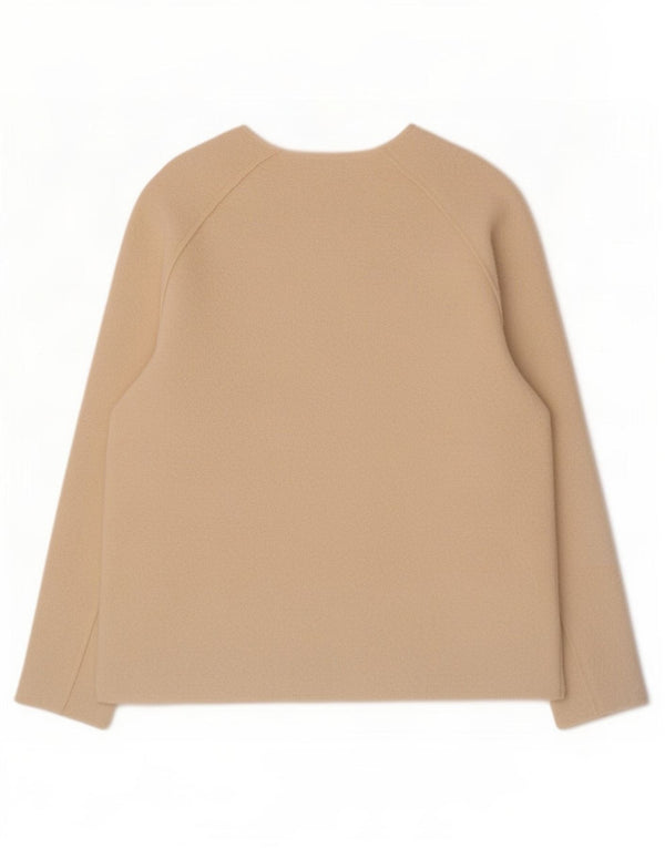 Zara Damen-Pullover mit U-Boot-Ausschnitt, UK 14, mittelbeigefarbenes Polyester