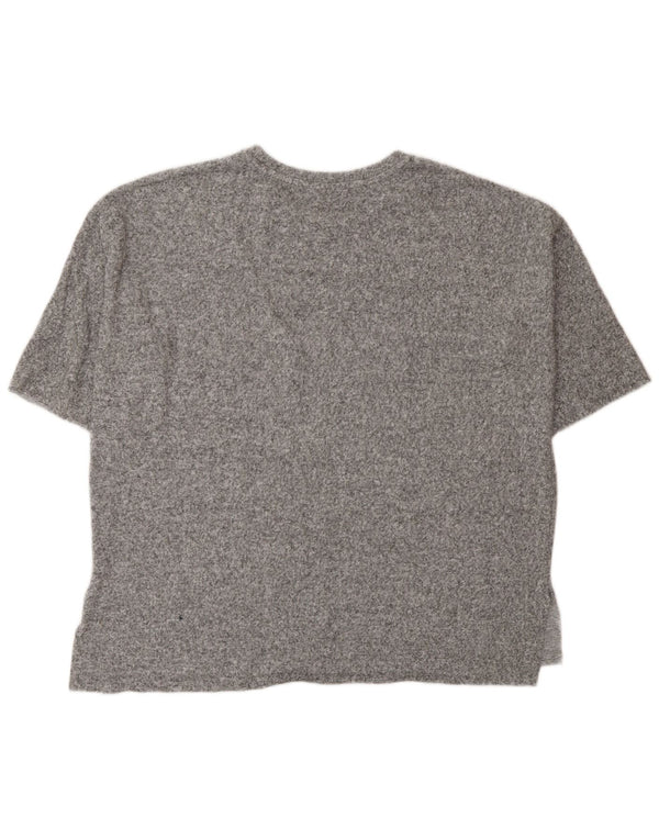 Zara Damen Trafaluc Übergroßes T-Shirt Top UK 10 Small Grau meliert