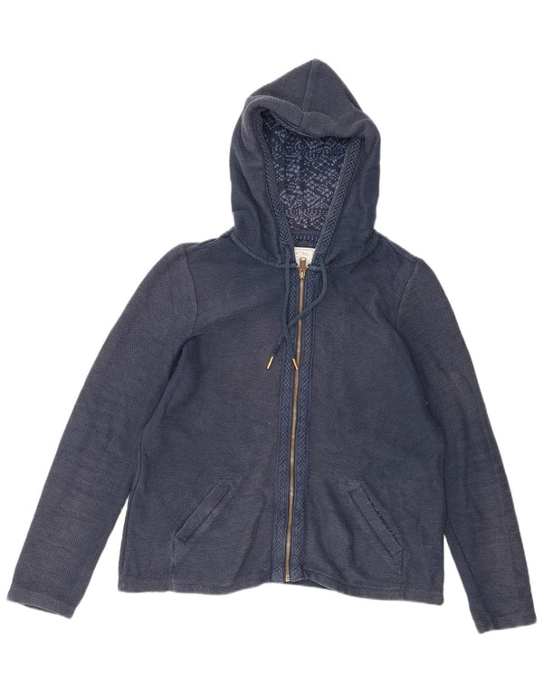 FAT FACE Damen-Cardigan mit Kapuze, UK 14, Größe L, Marineblau, Baumwolle