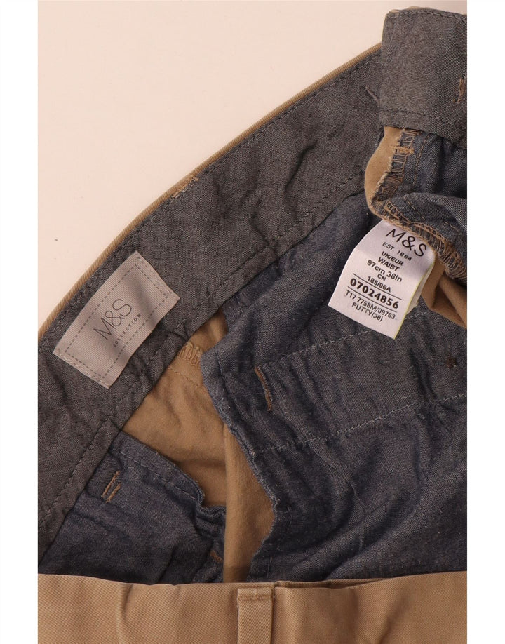 MARKS & SPENCER Herren Chinoshorts W38 XL Beige Baumwolle