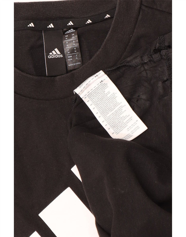 Adidas Herren Grafik T-Shirt Top Medium Schwarz Baumwolle