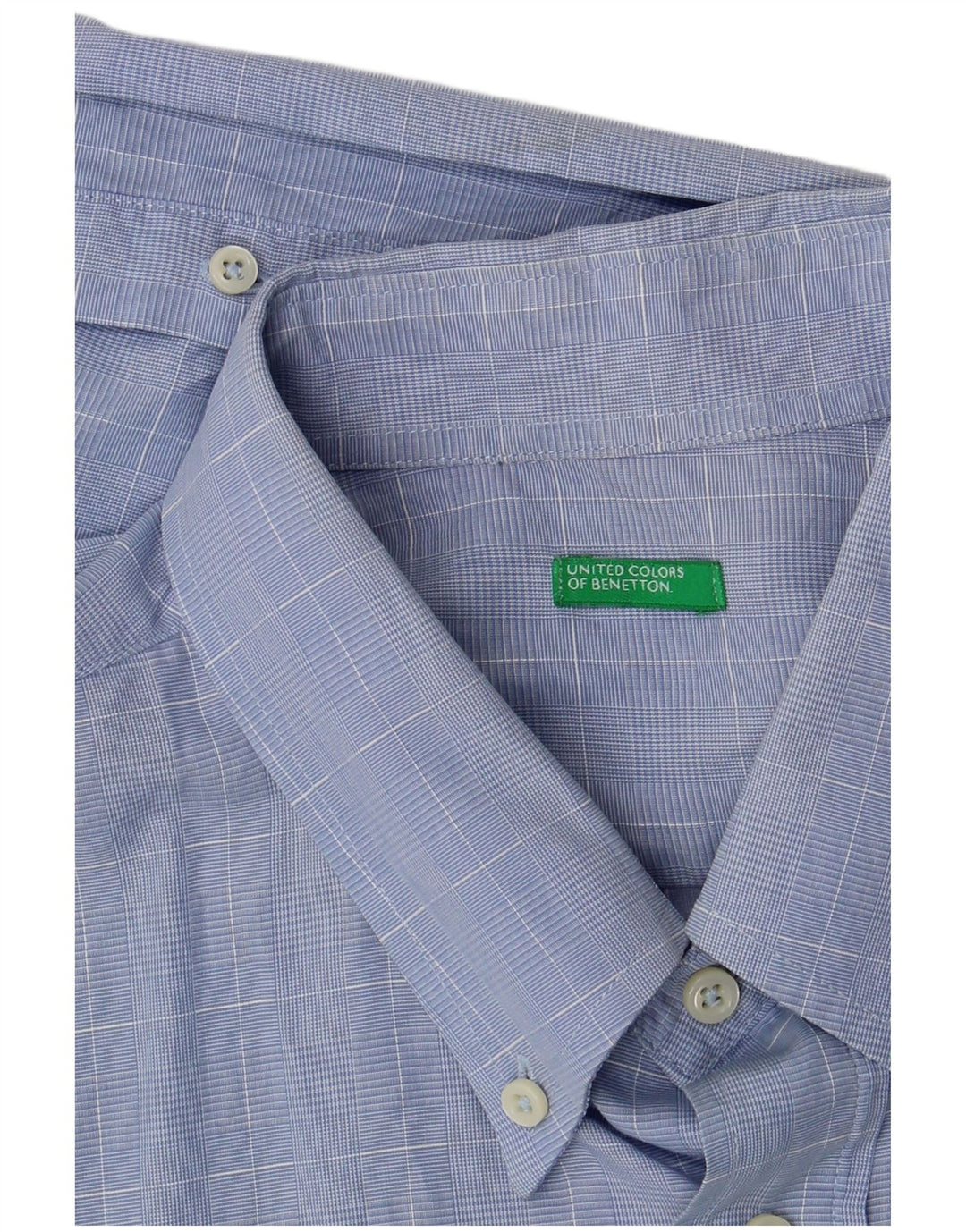 Benetton Herrenhemd, groß, blau kariert