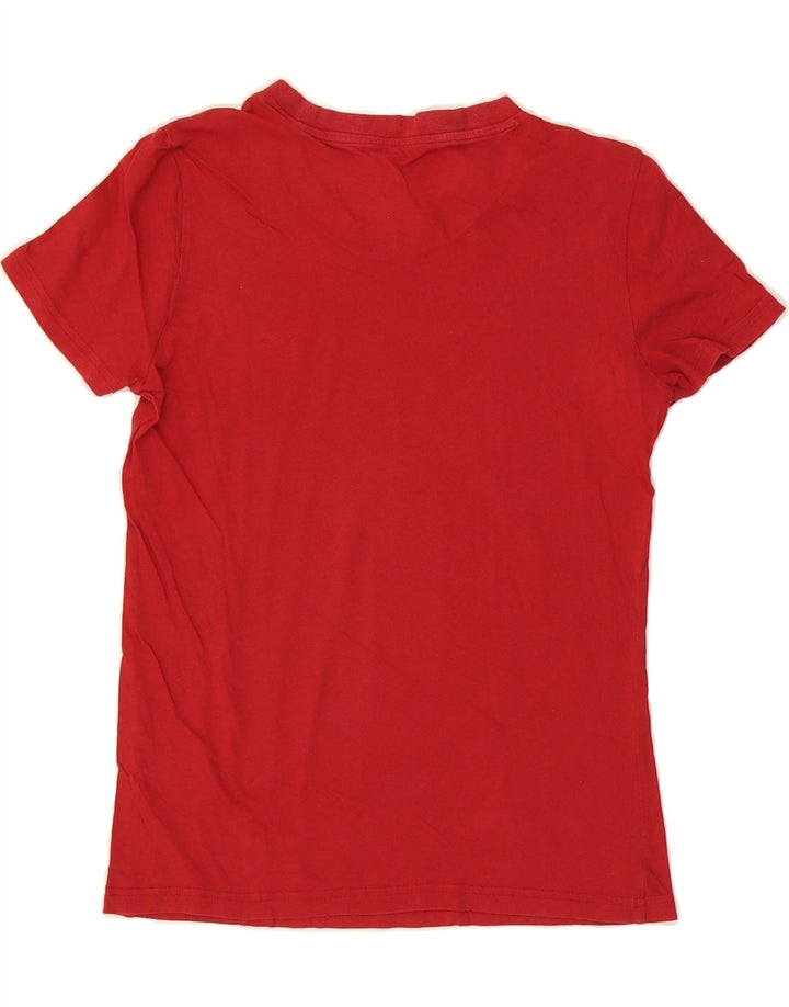 ADIDAS Womens Graphic T-Shirt Top UK 12/14 Medium Red Vintage Adidas and Second-Hand Adidas from Messina Hembry 