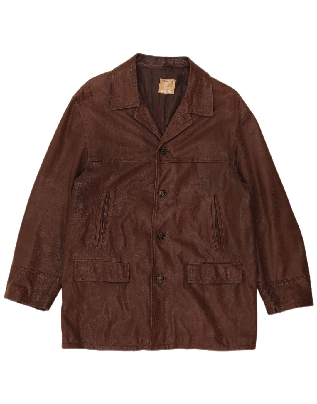 Conbipel Herren Lederjacke IT 52 Großes braunes Leder