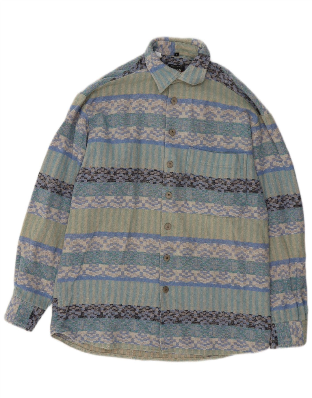 Jean Chatel Herren-Overshirt-Hemd, Größe 37/38, klein, mehrfarbig, geometrisch