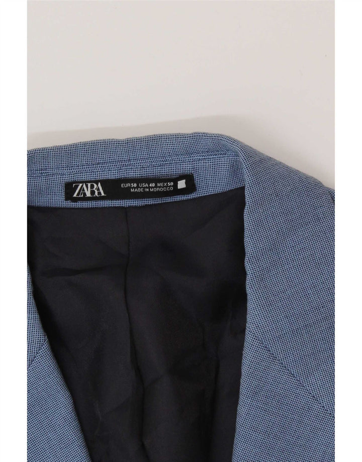 Zara Herren 2-Knopf-Blazerjacke EU 50 Mittelblau