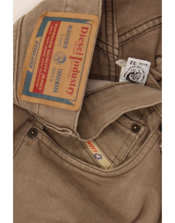 Diesel Herren Straight Jeans W32 L33 Braune Baumwolle
