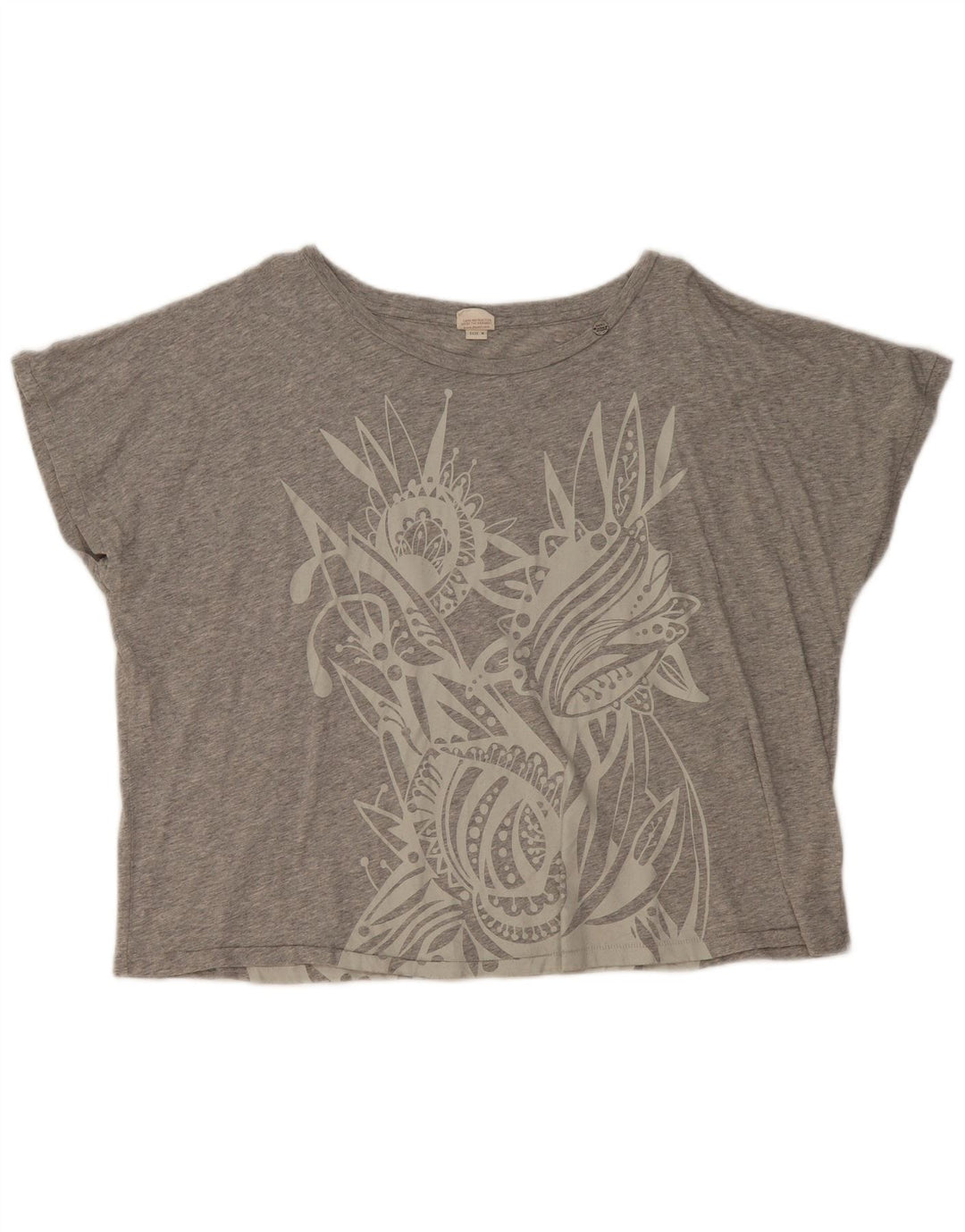 Diesel Übergroßes Grafik-T-Shirt für Damen, UK 14, mittelgraue Baumwolle