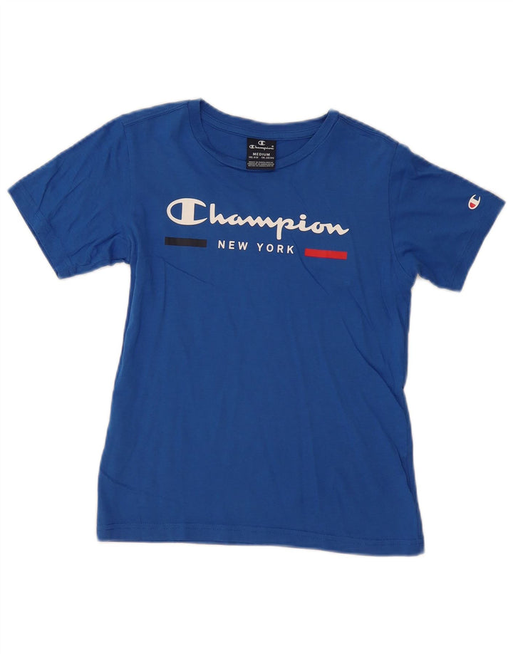 CHAMPION Grafik-T-Shirt-Oberteil für Jungen, 9–10 Jahre, Mittelblau