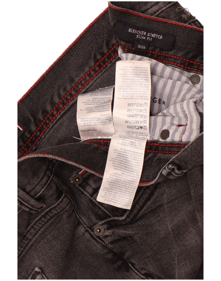 Tommy Hilfiger Herren Bleecker Slim Jeans W36 L34 Graue Baumwolle