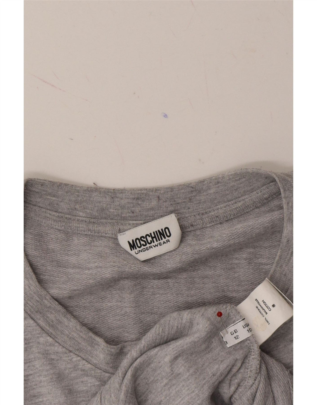 MOSCHINO Womens Tracksuit Top Jacket UK 12 Medium Grey Cotton Vintage Moschino and Second-Hand Moschino from Messina Hembry 