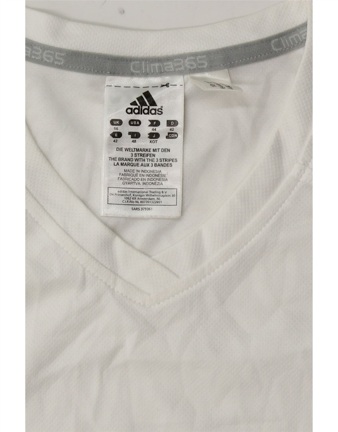 ADIDAS Damen Clima 365 T-Shirt Top UK 16 Large Weiß Colourblock