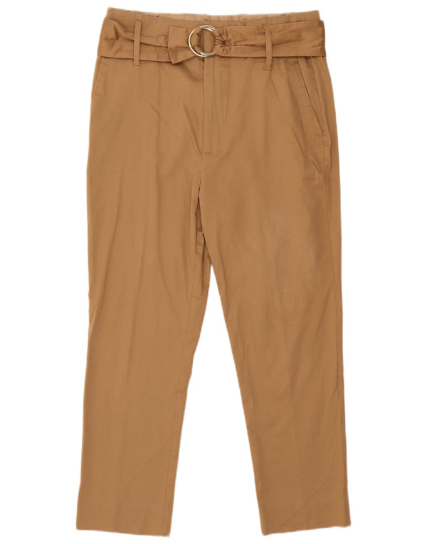 Massimo Dutti Damen Slim Cropped-Hose EU 38 Small W28 L24 Beige