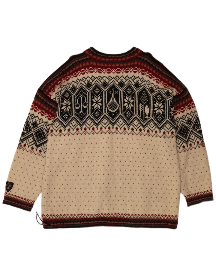DALE OF NORWAY Herren-Pullover mit Reißverschluss, XL, Off-White, Fair Isle